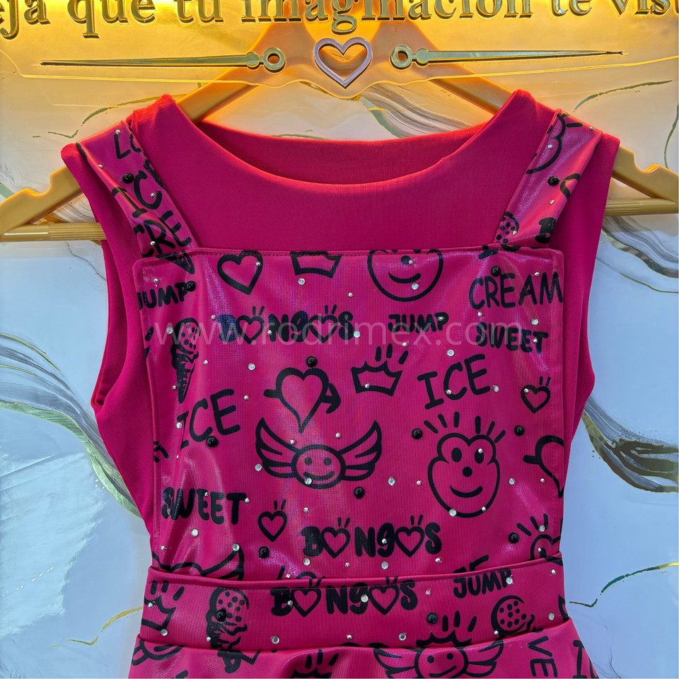 TRAJE DE LARA CAMPOS FUCSIA