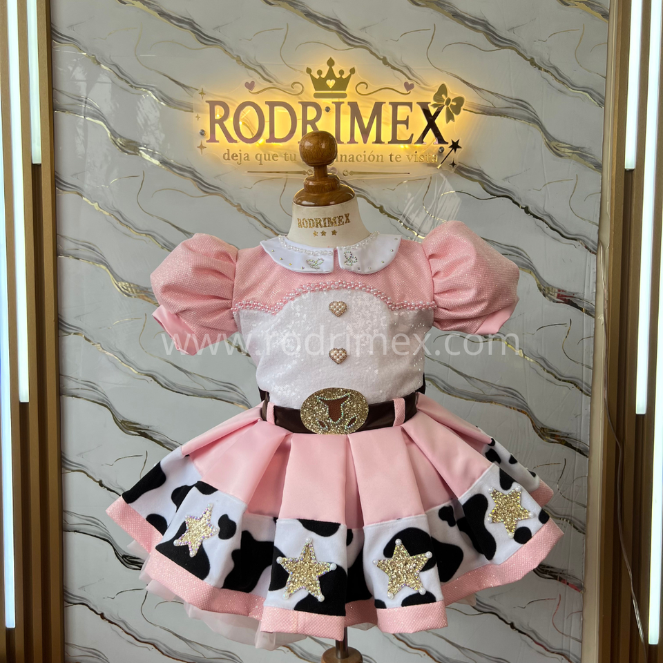 VESTIDO ROSADO JESSIE VAQUERITA