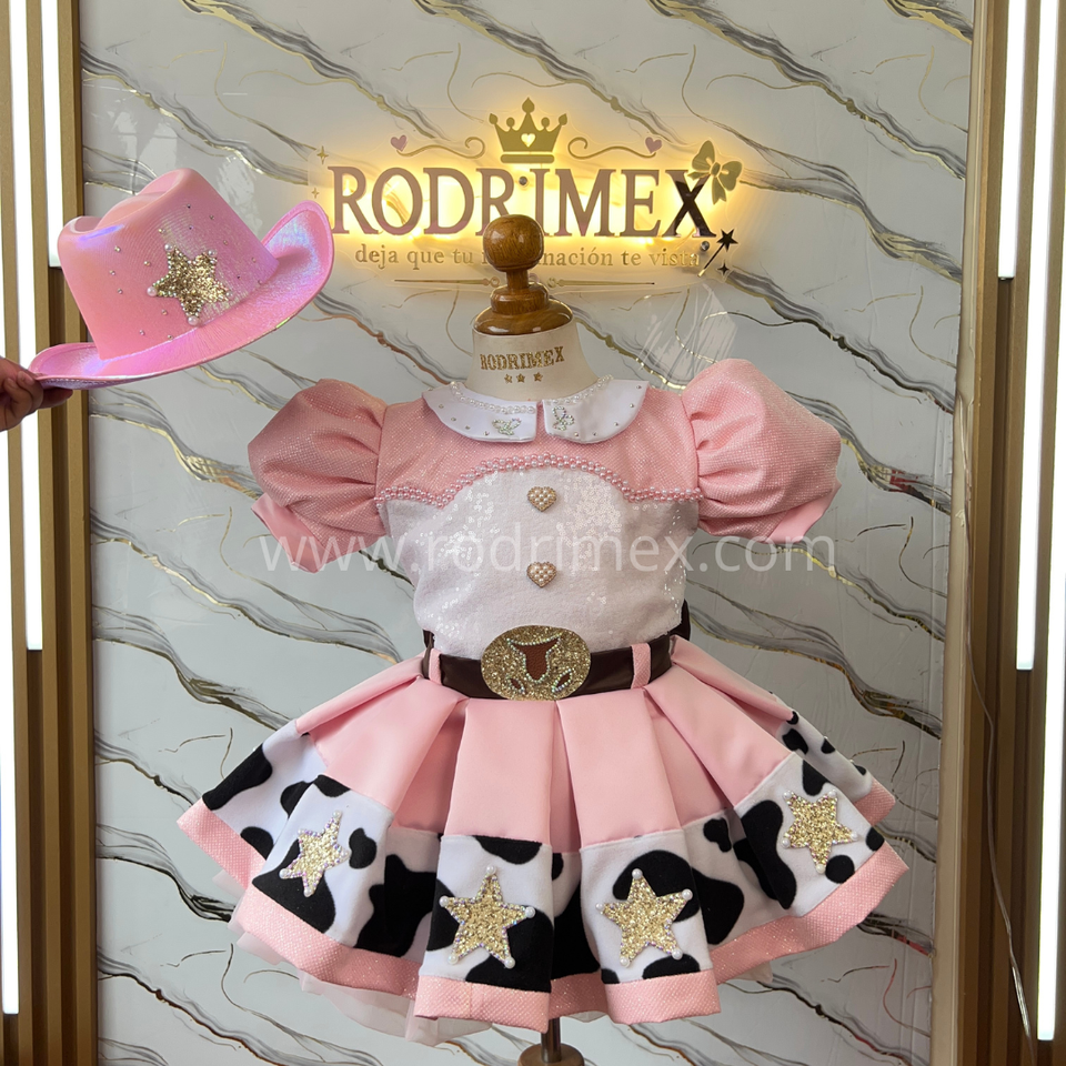 VESTIDO ROSADO JESSIE VAQUERITA