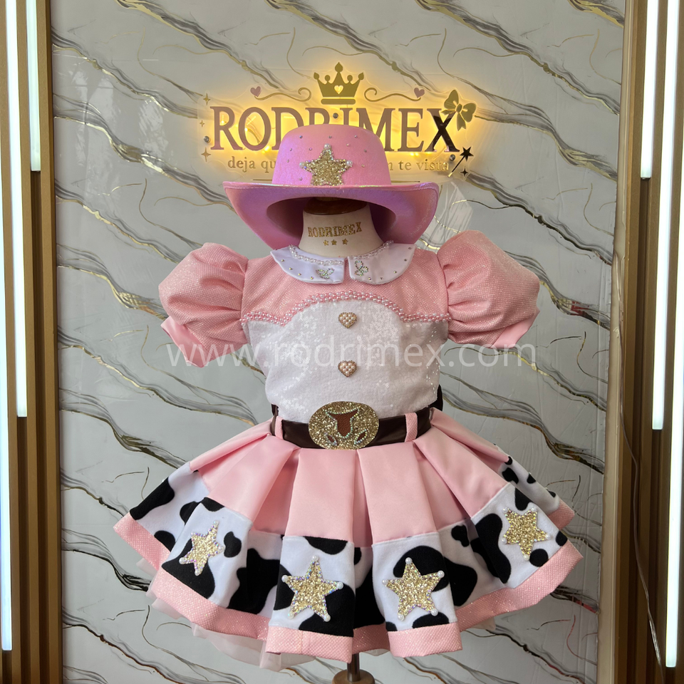 VESTIDO ROSADO JESSIE VAQUERITA